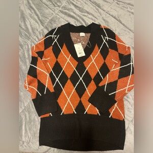 A New Day Black and Rust Sweater, Size XS, NWT
